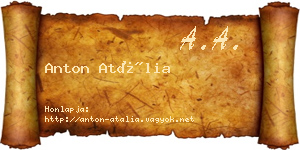 Anton Atália névjegykártya